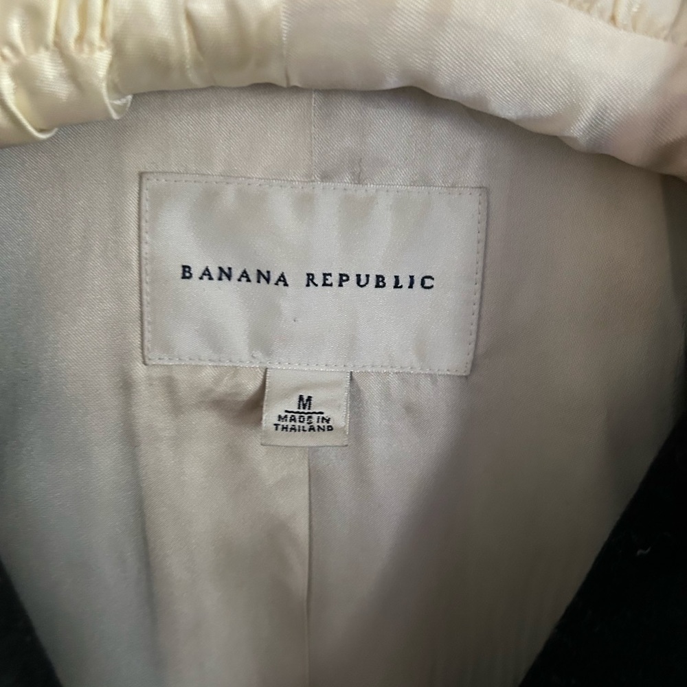 Women's Banana Republic Black Wool Coat Y2K - Picture 2 of 4